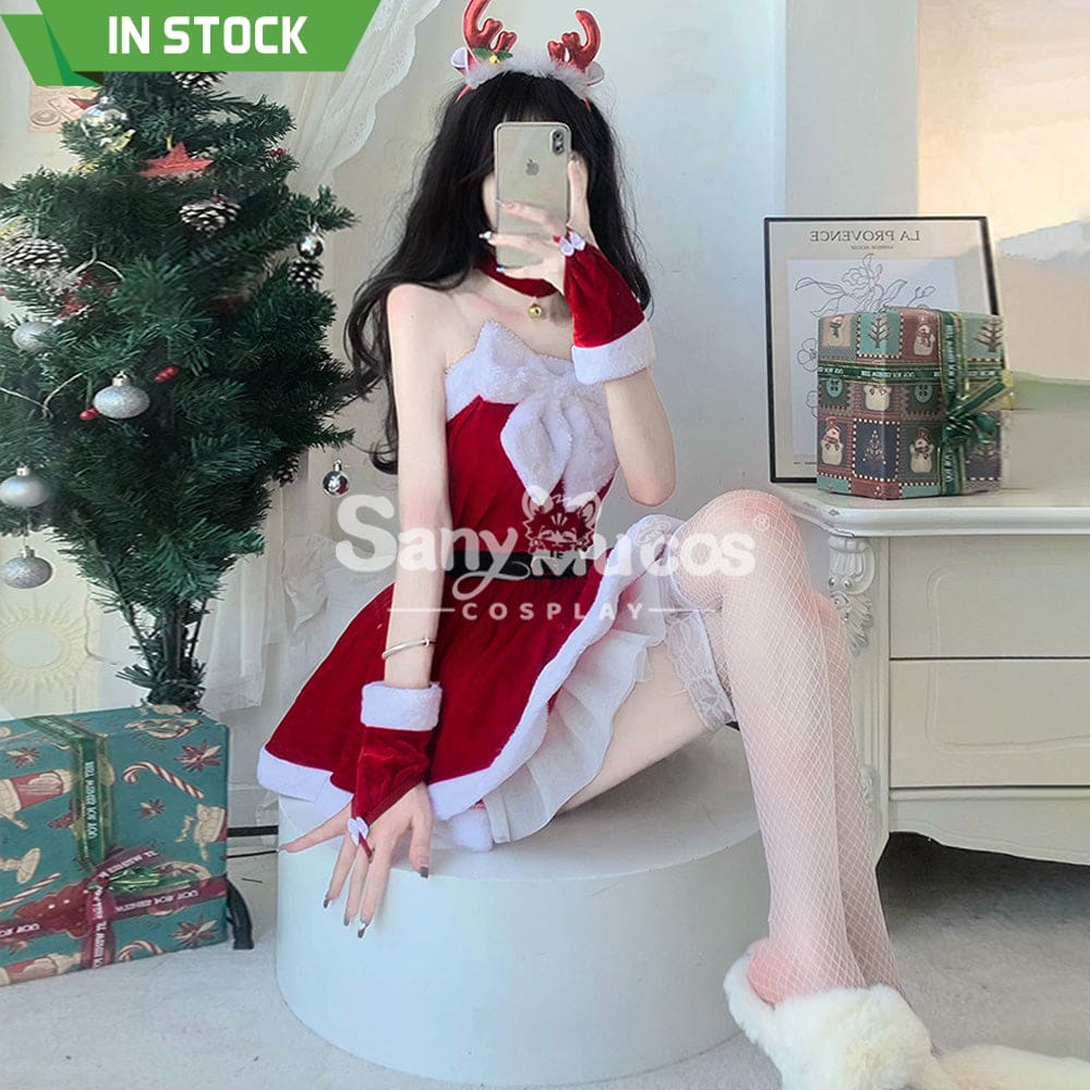 【In Stock】Sexy Cosplay Christmas Tube Top Dress Costume Costumes