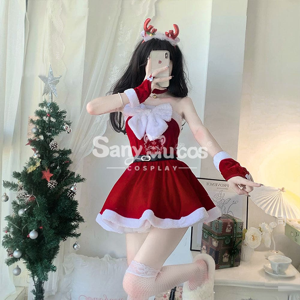 【In Stock】Sexy Cosplay Christmas Tube Top Dress Costume Costumes