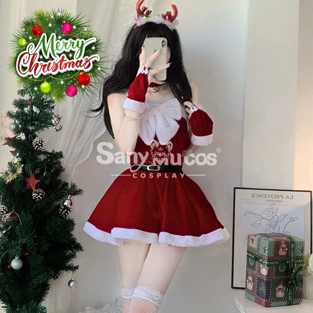 【In Stock】Sexy Cosplay Christmas Tube Top Dress Costume Costumes