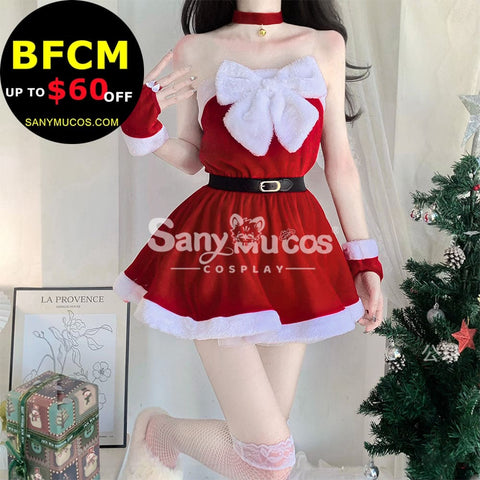 【In Stock】Sexy Cosplay Christmas Tube Top Dress Costume Costumes
