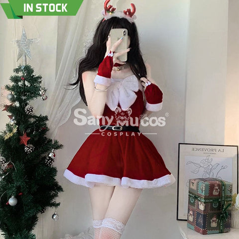 【In Stock】Sexy Cosplay Christmas Tube Top Dress Costume Costumes