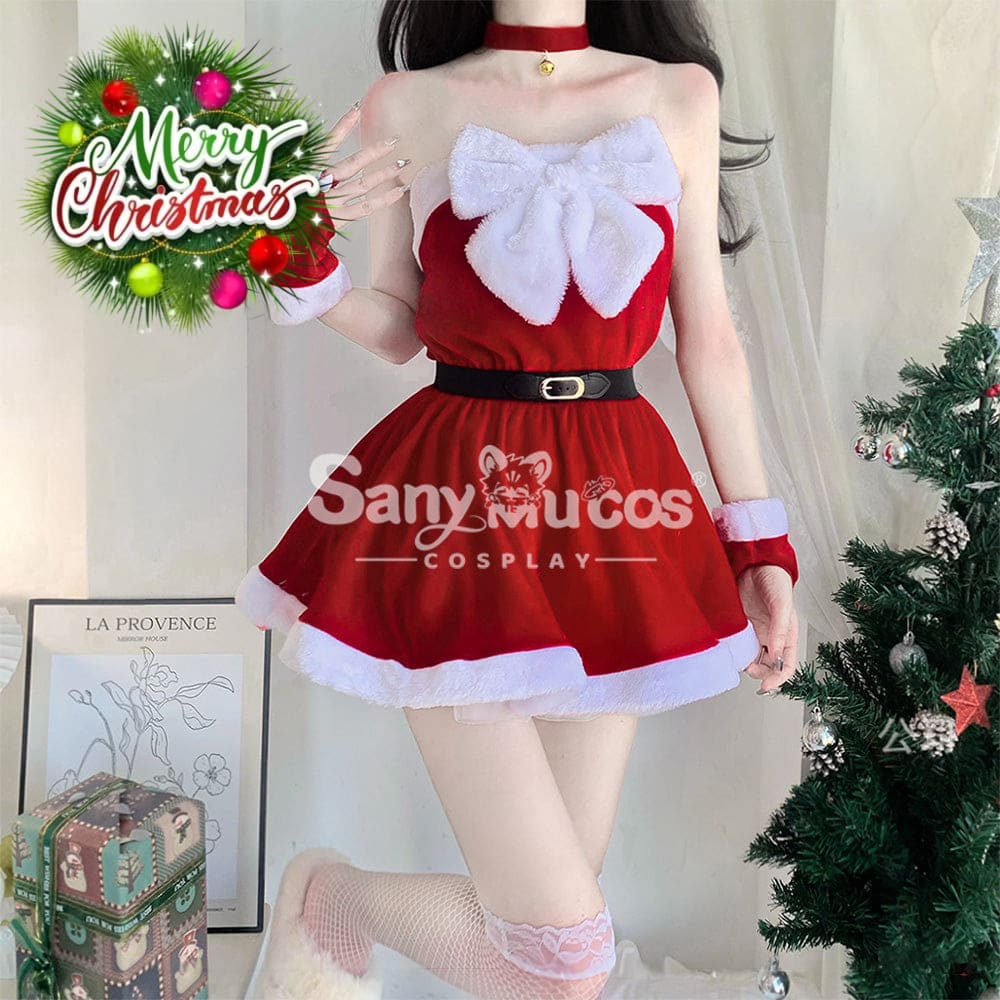 【In Stock】Sexy Cosplay Christmas Tube Top Dress Costume Costumes