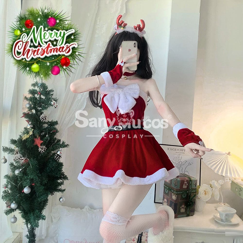 【In Stock】Sexy Cosplay Christmas Tube Top Dress Costume Costumes