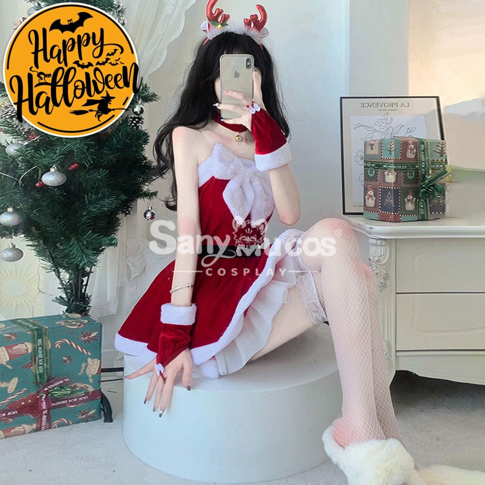 【In Stock】Sexy Cosplay Christmas Tube Top Dress Costume Costumes