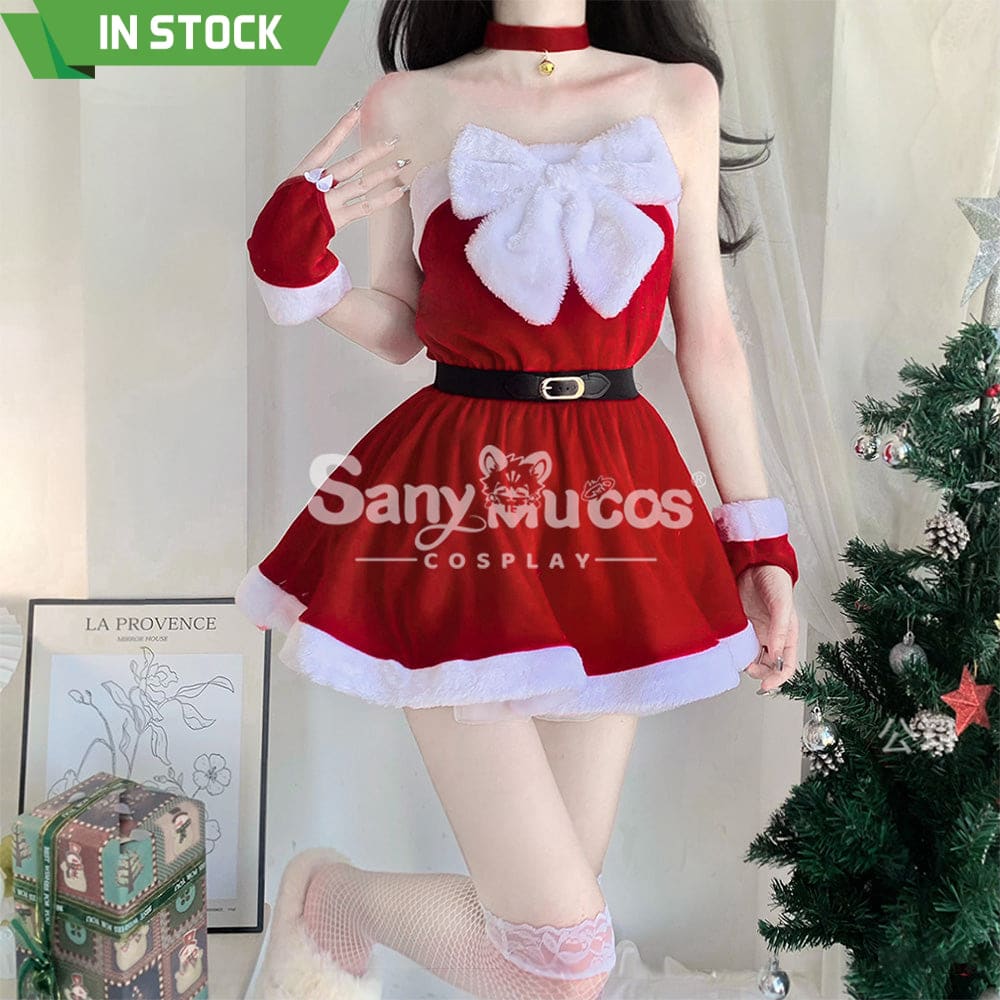 【In Stock】Sexy Cosplay Christmas Tube Top Dress Costume Costumes