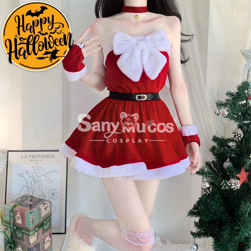 【In Stock】Sexy Cosplay Christmas Tube Top Dress Costume Costumes