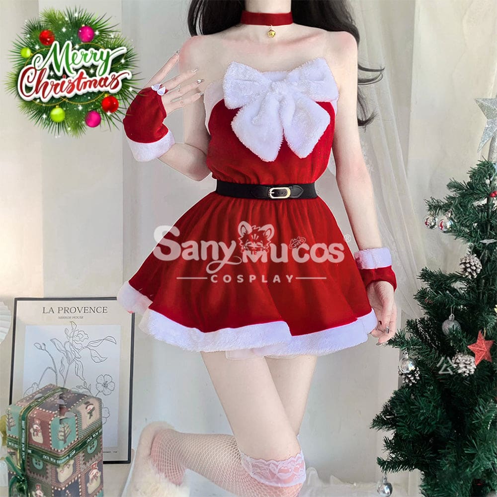 【In Stock】Sexy Cosplay Christmas Tube Top Dress Costume Costumes