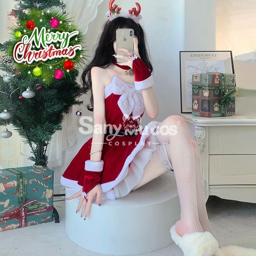 【In Stock】Sexy Cosplay Christmas Tube Top Dress Costume Costumes