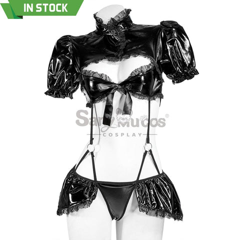 【In Stock】Sexy Cosplay Glossy Patent Leather Lingerie Costume Costumes