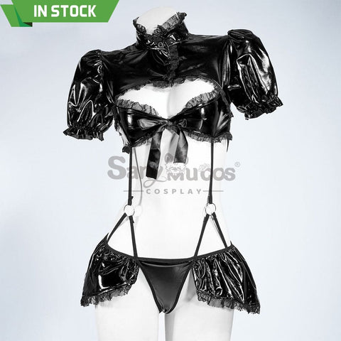 【In Stock】Sexy Cosplay Glossy Patent Leather Lingerie Costume Costumes