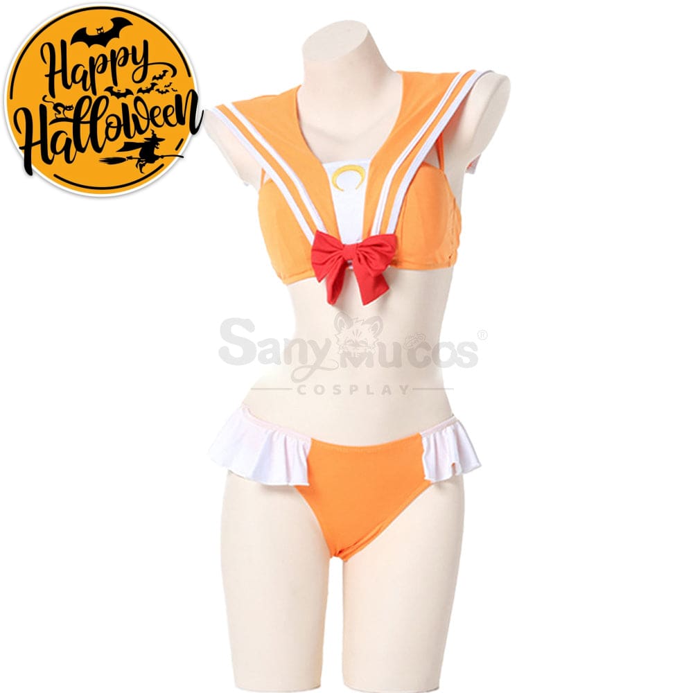 【In Stock】Sexy Cosplay Japanese Style Cute Student Uniform Swimsuit Costume Orange Costumes
