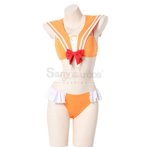 【In Stock】Sexy Cosplay Japanese Style Cute Student Uniform Swimsuit Costume Orange Costumes