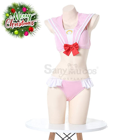 【In Stock】Sexy Cosplay Japanese Style Cute Student Uniform Swimsuit Costume Pink Costumes