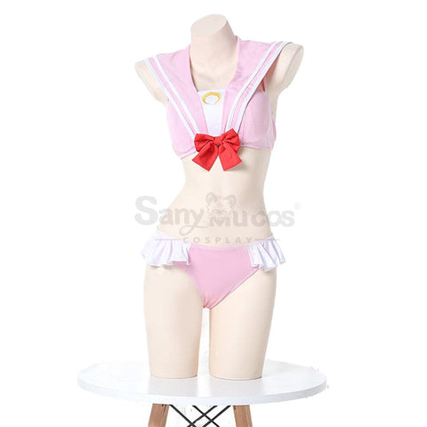 【In Stock】Sexy Cosplay Japanese Style Cute Student Uniform Swimsuit Costume Pink Costumes