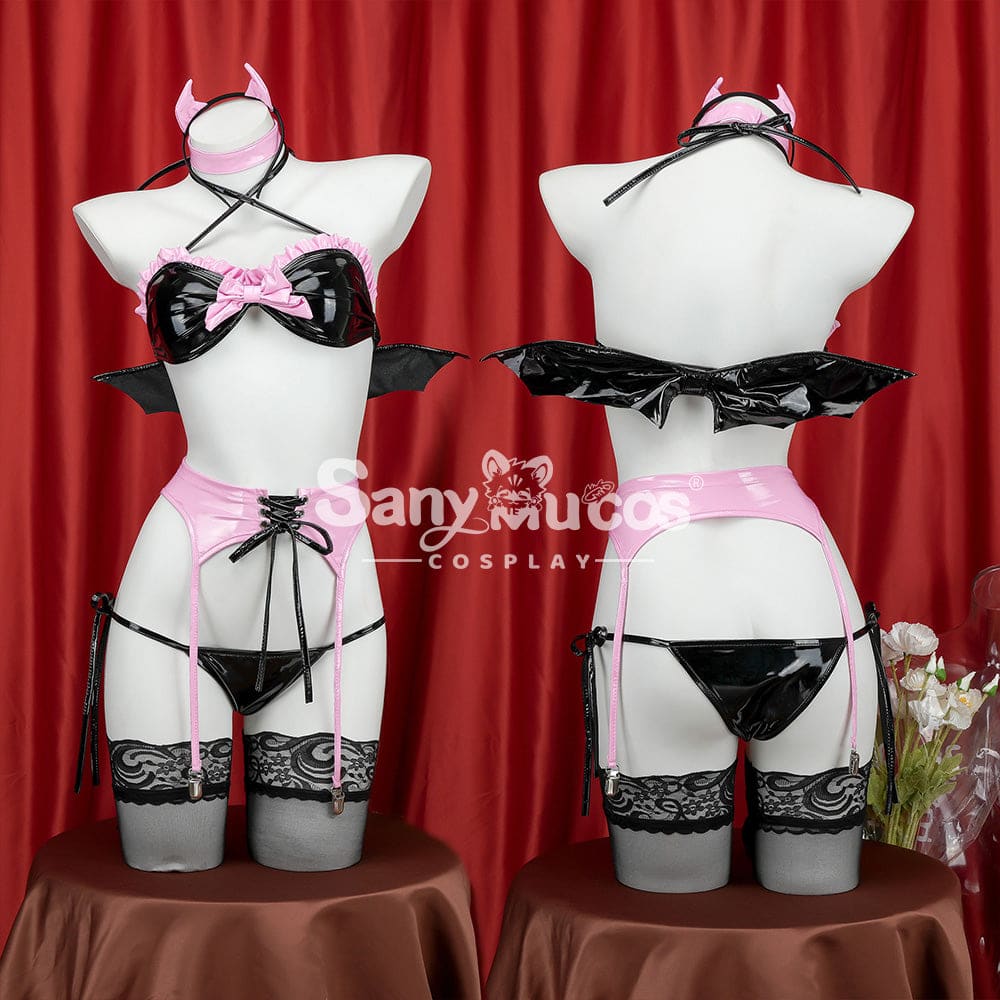 【In Stock】Sexy Cosplay Patent Leather Devil Lingerie Costume Costumes