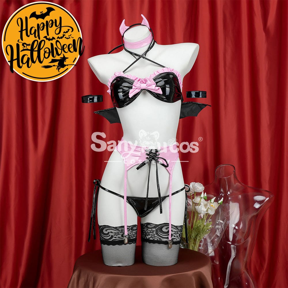 【In Stock】Sexy Cosplay Patent Leather Devil Lingerie Costume Costumes