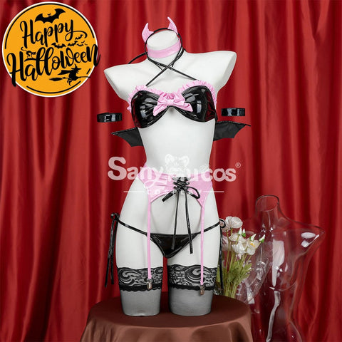 【In Stock】Sexy Cosplay Patent Leather Devil Lingerie Costume Costumes