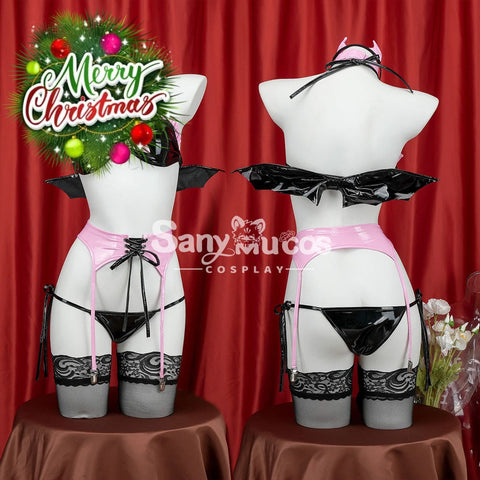 【In Stock】Sexy Cosplay Patent Leather Devil Lingerie Costume Costumes