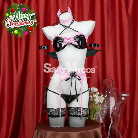 【In Stock】Sexy Cosplay Patent Leather Devil Lingerie Costume Costumes