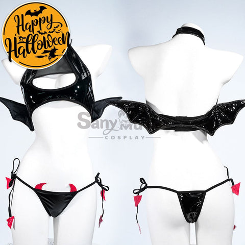 【In Stock】Sexy Cosplay Patent Leather Little Devil Lingerie Costume Costumes