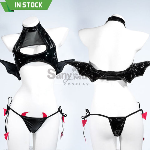 【In Stock】Sexy Cosplay Patent Leather Little Devil Lingerie Costume Costumes