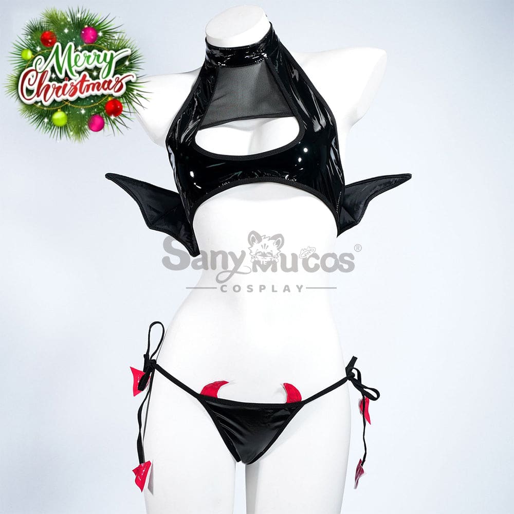 【In Stock】Sexy Cosplay Patent Leather Little Devil Lingerie Costume Costumes