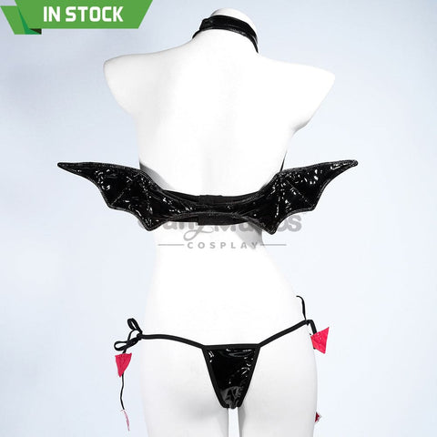 【In Stock】Sexy Cosplay Patent Leather Little Devil Lingerie Costume Costumes