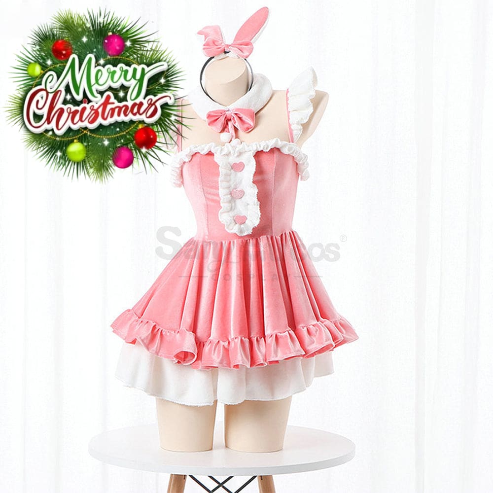 【In Stock】Sexy Cosplay Rem/Ram Bunny Girl Uniform Costume Pink Costumes