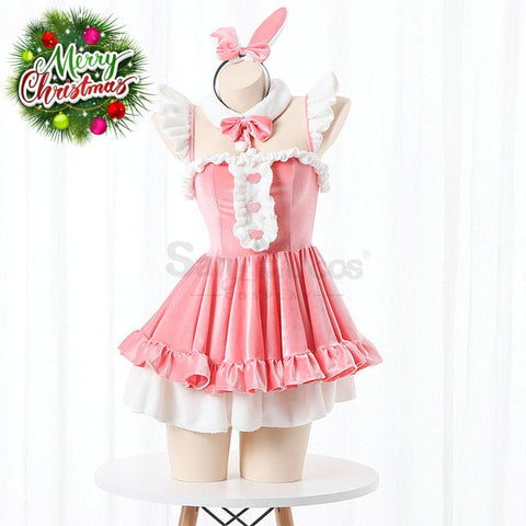 【In Stock】Sexy Cosplay Rem/Ram Bunny Girl Uniform Costume Pink Costumes