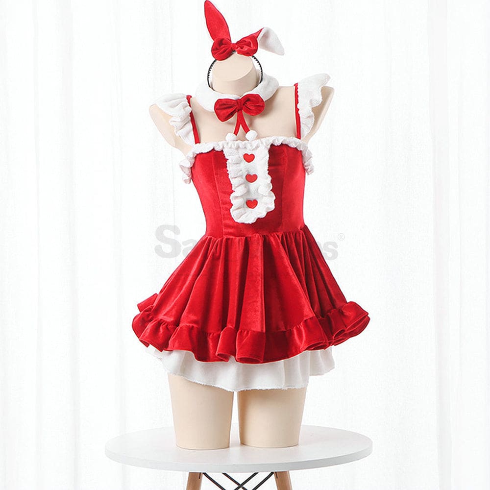 【In Stock】Sexy Cosplay Rem/Ram Bunny Girl Uniform Costume Red Costumes