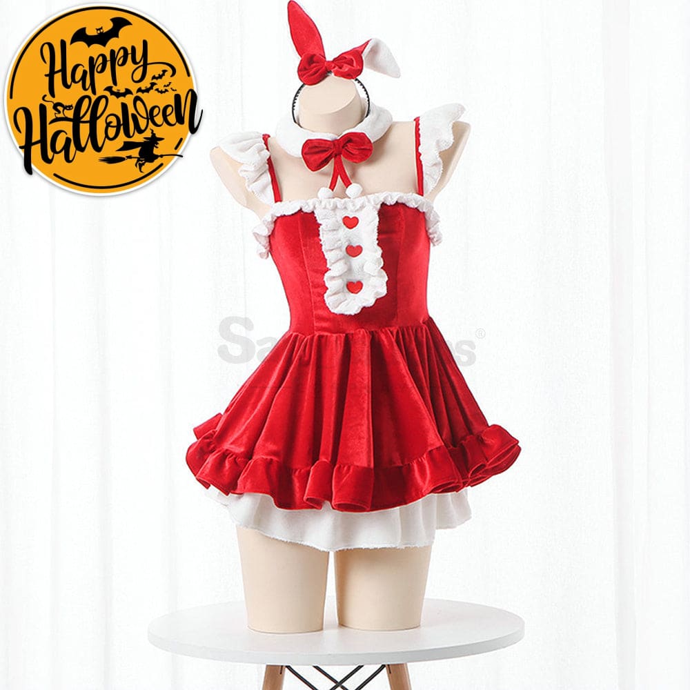 【In Stock】Sexy Cosplay Rem/Ram Bunny Girl Uniform Costume Red Costumes