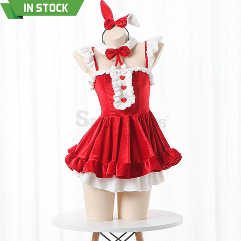 【In Stock】Sexy Cosplay Rem/Ram Bunny Girl Uniform Costume Red Costumes