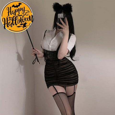 【In Stock】Sexy Cosplay Secretary Lingerie Uniform With Teacher Hip-Covering Short Skirt Costume