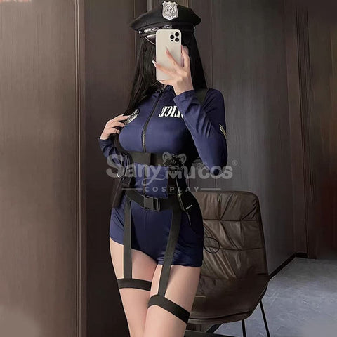 【In Stock】Sexy Cosplay Security Uniform With One-Piece Underwear Costume Costumes