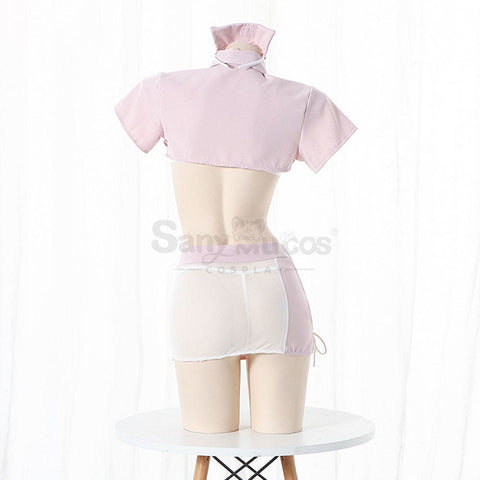 【In Stock】Sexy Cosplay Split Mesh Lace-Up Nurse Lingerie Uniform Costume Costumes