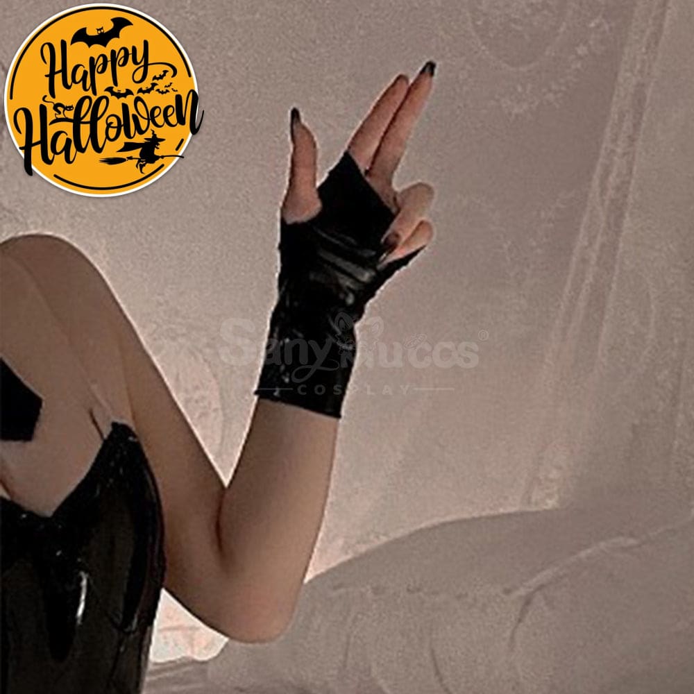 【In Stock】Sexy Cosplay Women’s High Elastic Bright Patent Leather Underwear Jumpsuit Costume