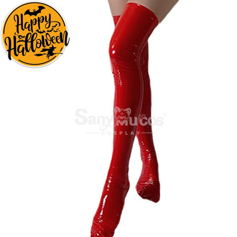 【In Stock】Sexy Cosplay Women’s High Elastic Bright Patent Leather Underwear Jumpsuit Costume