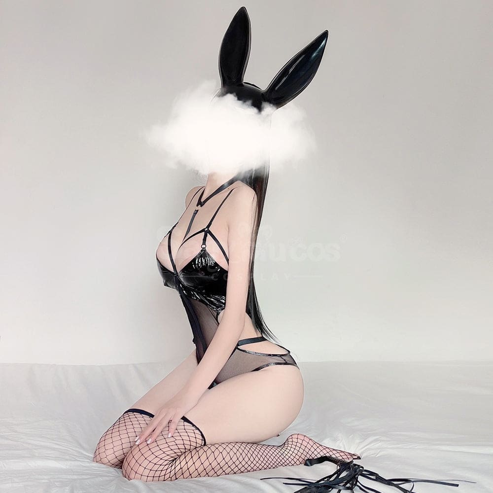 【In Stock】Sexy Cosplay Women’s Patent Leather Bunny Girl Lingerie Uniform Jumpsuit Costume Costumes