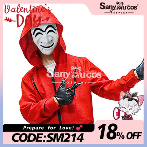 【In Stock】Tv Series Money Heist Cosplay Robber Mask Props Kor Version Prop