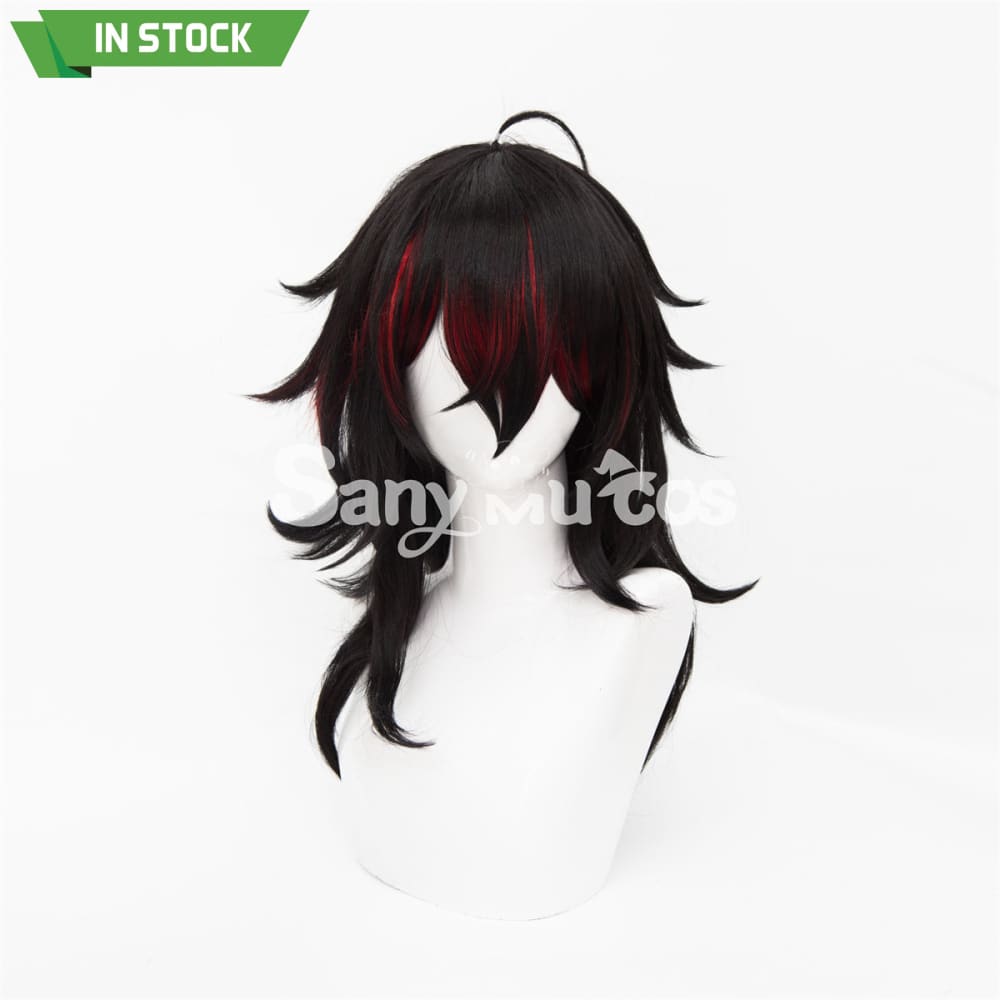 Virtual YouTuber vTuber Luxiem Vox Cosplay Wig Black Dyeing Middle Wig