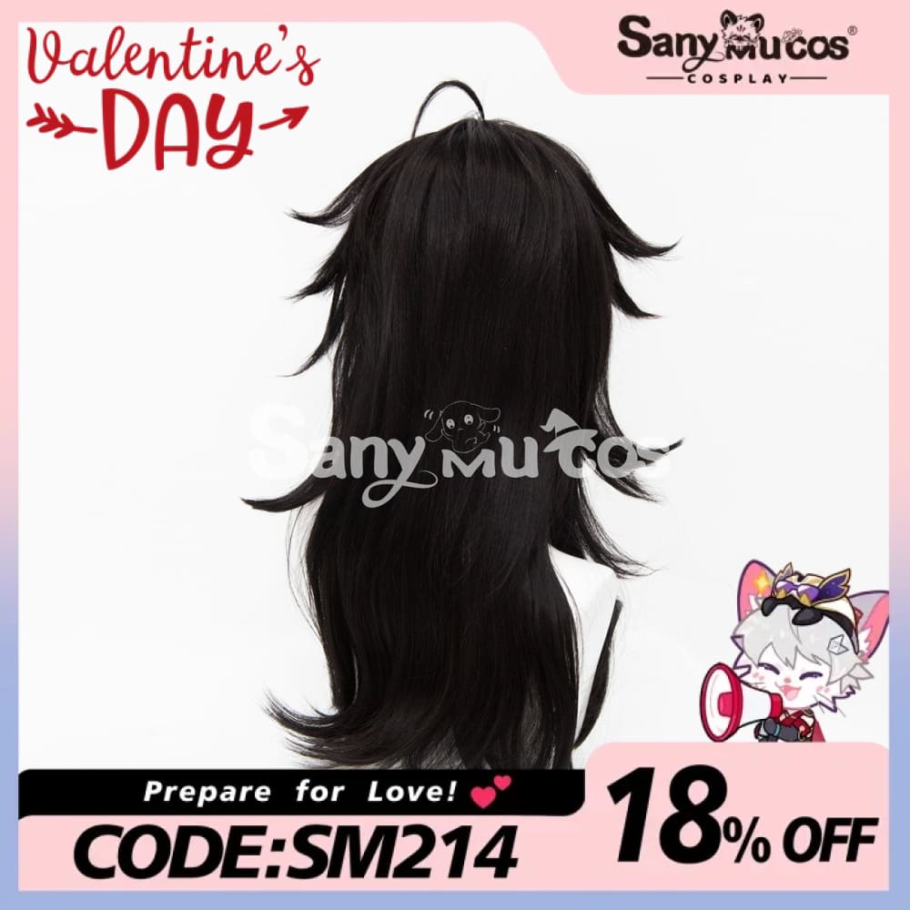 Virtual YouTuber vTuber Luxiem Vox Cosplay Wig Black Dyeing Middle Wig