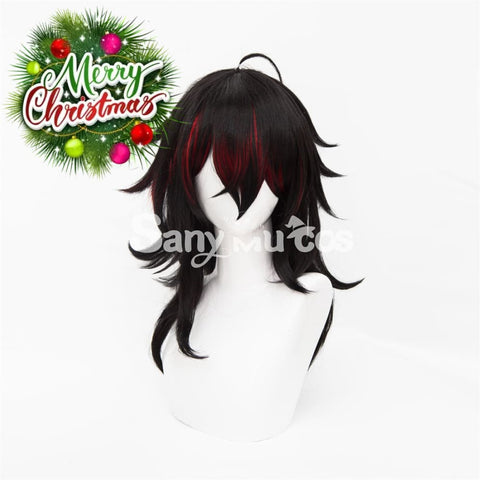 Virtual YouTuber vTuber Luxiem Vox Cosplay Wig Black Dyeing Middle Wig