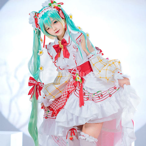 【In Stock】Vocaloid Hatsune Miku Cosplay 15th Anniversary Strawberry Dress Cosplay Costume Cosplay Costumes