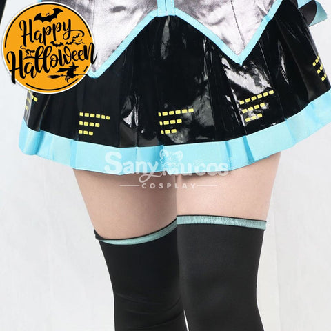 【In Stock】Vocaloid Hatsune Miku Cosplay Gray Patent Leather Costume Costumes