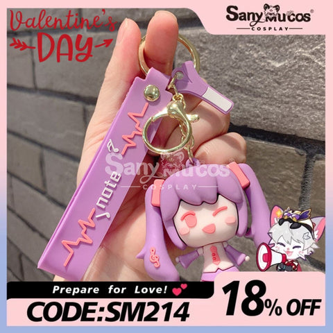 【In Stock】Vocaloid Hatsune Miku Cosplay Key Rings Props Doll Purple Prop