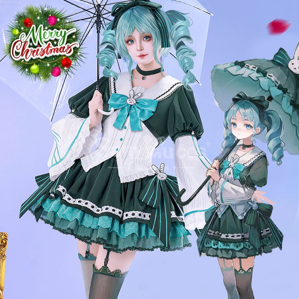 【In Stock】Vocaloid Hatsune Miku Cosplay Hatsune Miku Megurine Ryuka Heavy Gothic Cosplay Costume Premium Edition