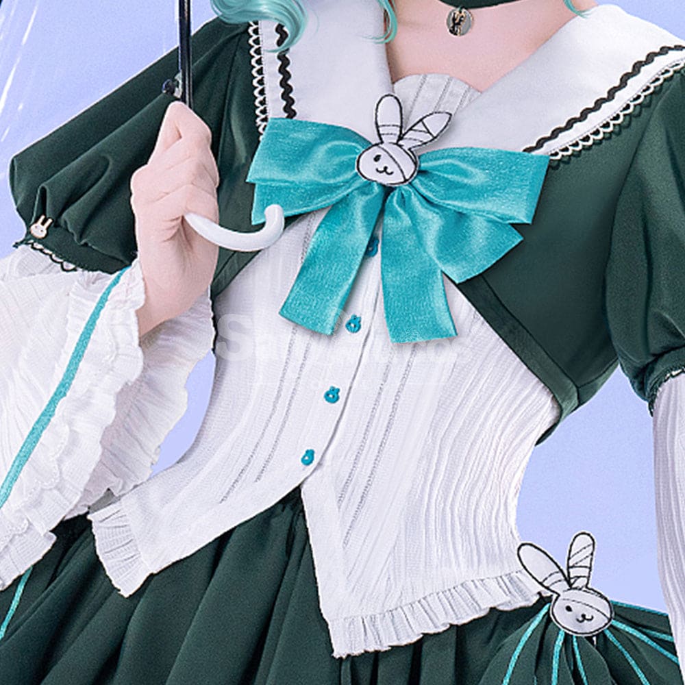 【In Stock】Vocaloid Hatsune Miku Cosplay Hatsune Miku Megurine Ryuka Heavy Gothic Cosplay Costume Premium Edition
