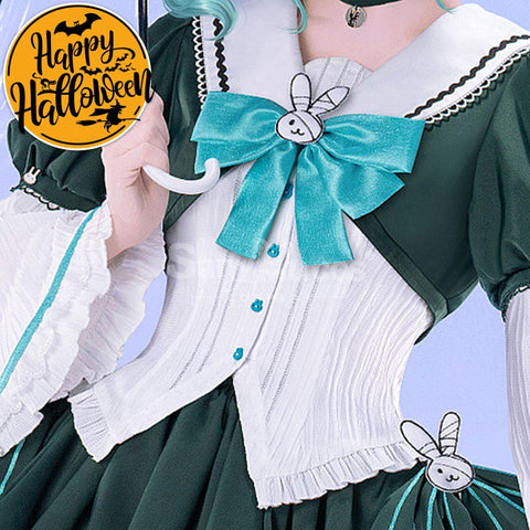 【In Stock】Vocaloid Hatsune Miku Cosplay Hatsune Miku Megurine Ryuka Heavy Gothic Cosplay Costume Premium Edition