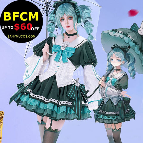 【In Stock】Vocaloid Hatsune Miku Cosplay Hatsune Miku Megurine Ryuka Heavy Gothic Cosplay Costume Premium Edition