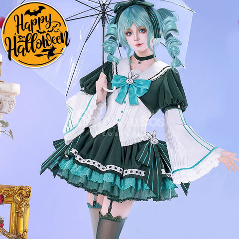 【In Stock】Vocaloid Hatsune Miku Cosplay Hatsune Miku Megurine Ryuka Heavy Gothic Cosplay Costume Premium Edition